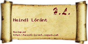 Heindl Lóránt névjegykártya